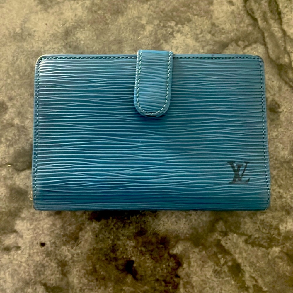 Louis Vuitton Blue Epi Compact Kisslock wallet